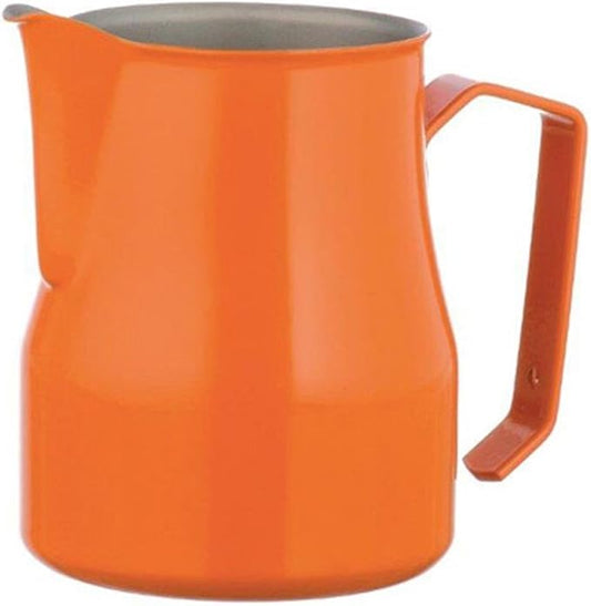 Motta Stainless Steel Professional Milk Pitcher, 17 fl. oz., Orange