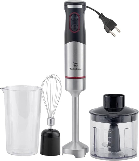 220 Volt Hand Blender 1000W - 3 in 1 Hand blender includes blending shaft, 500 ml chopper bowl, 700 ml beaker and whisk-220V 240V (Not For Use In USA)