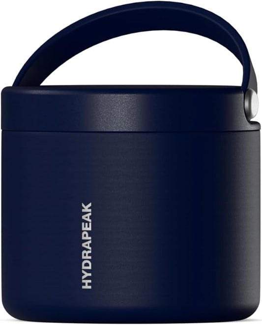 Hydrapeak 18oz Stainless Steel Vacuum Insulated Food Jar Kids for Hot and Cold Food, Wide Mouth Leak-Proof Soup Adults, 10 Hours 16 (Navy) (HP-Foodie18)