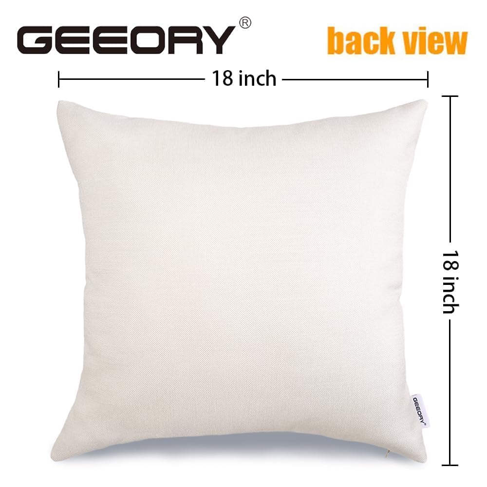 GEEORY Happy Fall Pillow Covers 18x18 Set of 4, Polka Dots Pumpkin Maple Leaves Stripes Decorative Throw Pillows Farmhouse Thanksgiving Decorations Orange Cushion Case for Couch Sofa