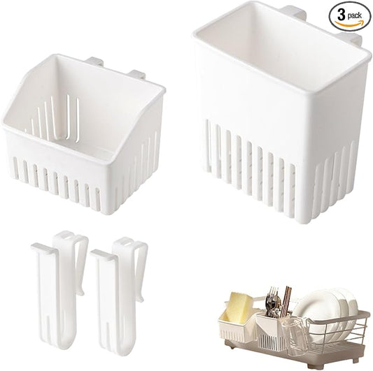 3 Pcs Utensil Drying Rack Universal Cup Silverware Utensil Drying Holder Basket for Home Kitchen, White