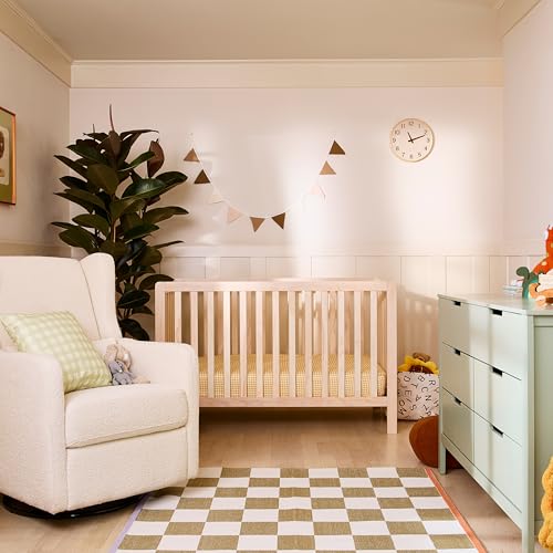 Carter's by DaVinci Colby 4-in-1 Convertible Crib - GREENGUARD Gold Certified Convertible Baby Crib to Toddler Bed, Daybed, Full-Size Bed - Wooden Baby Bed w/Four Adjustable Heights - Washed Natural