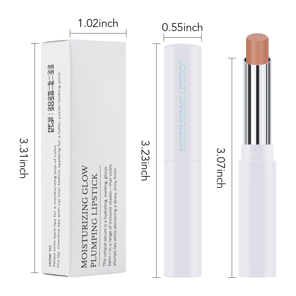1Pcs Tinted Lip Balm Moisturizing Lipstick – Waterproof Hydrating Matte Lip Balm for Women, Creamy Natural Color Stain for Dry Lips, Soft Matte Finish with Subtle Scent (#07 Almond Skin)
