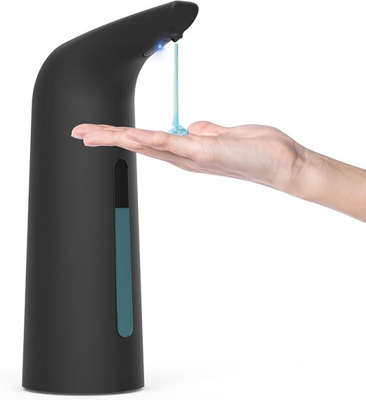 Automatic Soap Dispenser Touchless,400ML Hand & Dish Countertop Electric Liquid Dispenser with Sensor,Modern 4 Gear Adjustable Black Waterproof Battery Operated Kitchen Auto Soap Pump