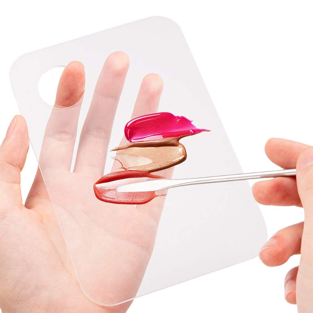 2Pcs Stainless Steel Cosmetic Mixing Makeup Spatula Nail Art Palette Stick Stirring Rod Mixer Artist Tool for Beauty Salon Color Cream Mixing Professional and Personal Use, Silver