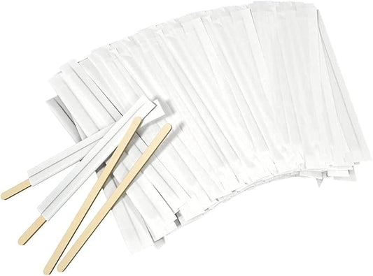 1000Pcs Disposable Wood Coffee Stir Sticks Stirrers Individually Paper Wrapped Coffee Tea Beverage Stirrers Stirrings 7.5 Inch,190mm