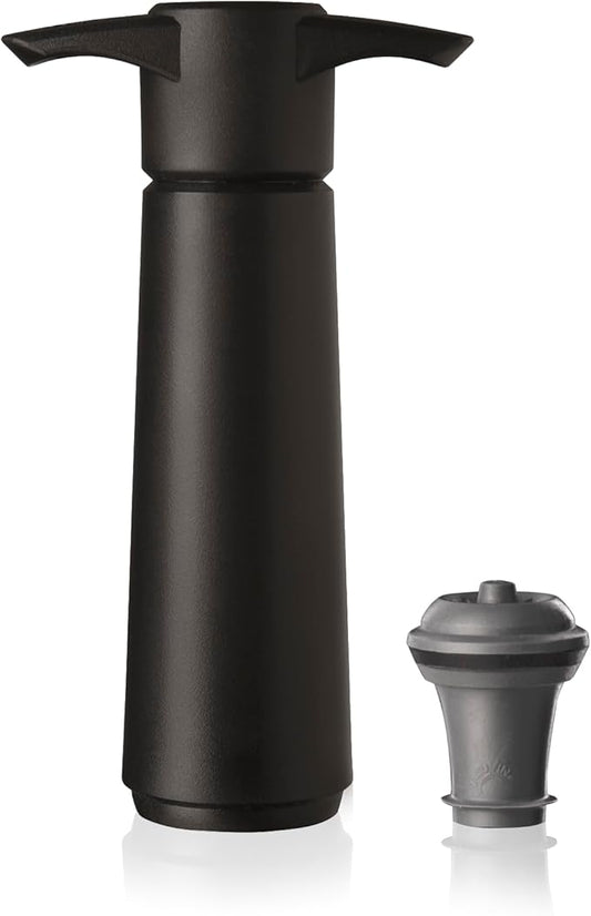 Vacu Vin Original Wine Saver with 1 Vacuum Bottle Stopper – Wine Preserver Pump for Red or White Wine – Manual Air Remover System – Airtight Seal – Keep Wine Fresh Longer – Black