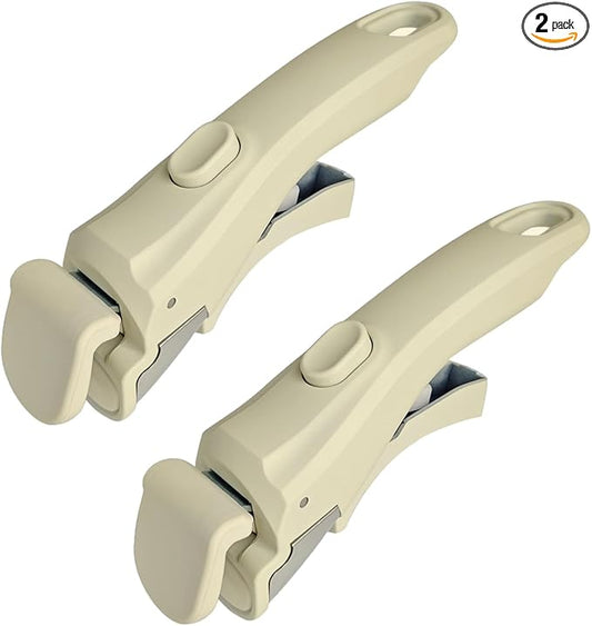 2 PC Removable Pot Handle Cream White, Universal Pan Handle, Replacement Handle for Pots and Pans, Fits All Cookware, Durable & Heat-Resistant