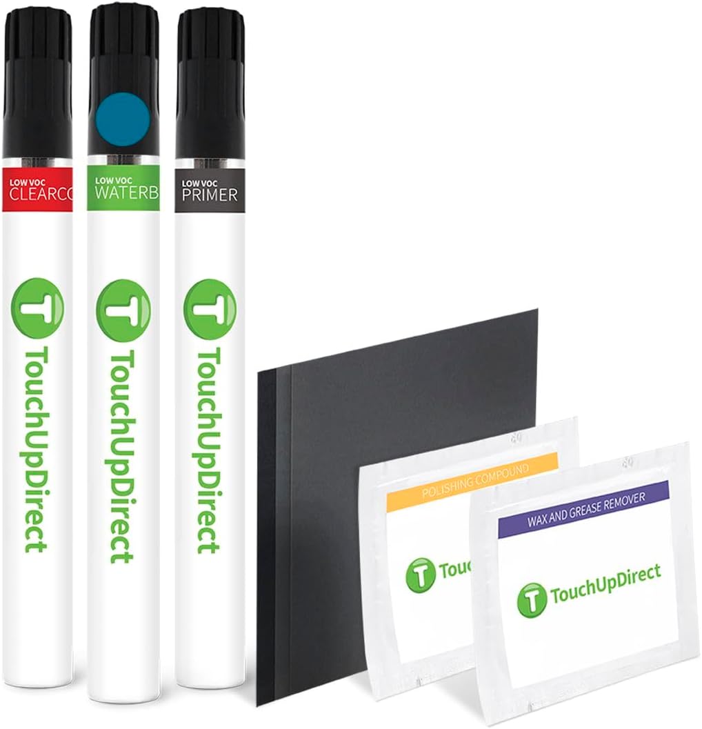TouchUpDirect 795 Ocean Gem Compatible with Toyota Exact Match Touch Up Paint Brush - Platinum Kit