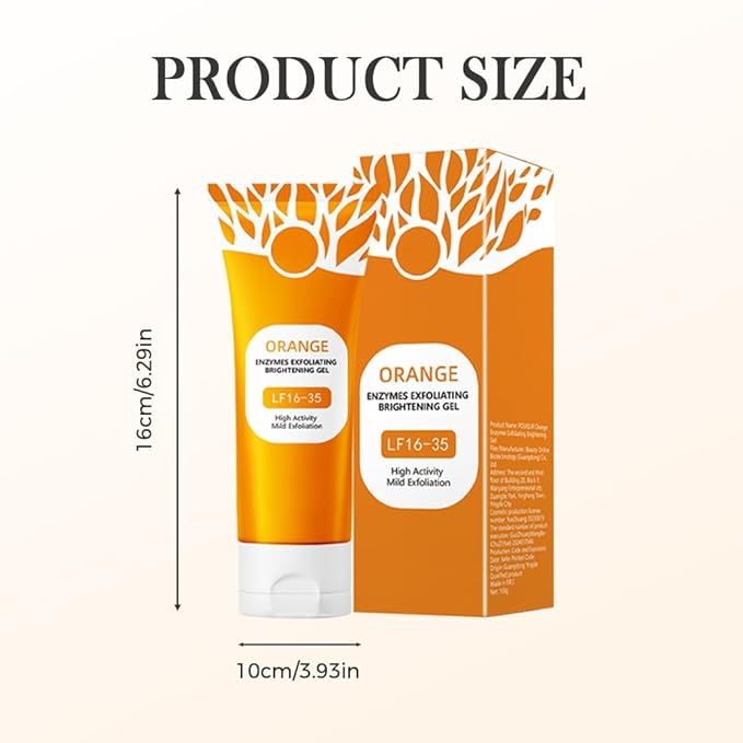 Orange Exfoliating Gel for Face and Body, 2025 New Deep Pore Orange Peeling Scrub, Deep Clean Pores, Remove Blackheads Moisturize Cleansing, Body Exfoliating Gel for All Types Skin (2PCS, 3.52 Fl Oz)