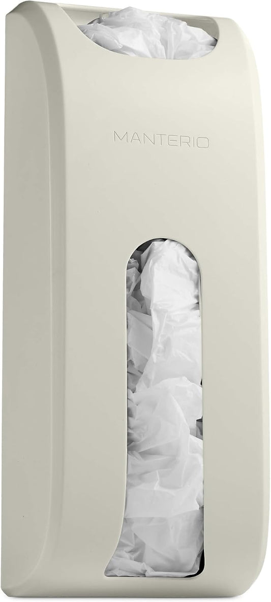 Wall Mount Plastic Bag Organizer | Durable Plastic Grocery Bag Saver | Smudge Proof, Fingerprint Resistant (Cream)