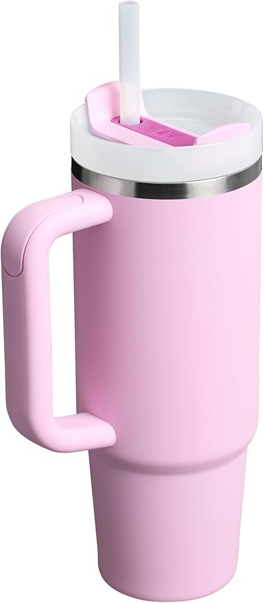 STANLEY Quencher H2.0 Tumbler with Handle and Straw 30 oz | Flowstate 3-Position Lid | Cup Holder Compatible for Travel | Insulated Stainless Steel Cup | BPA-Free | Cherry Blossom