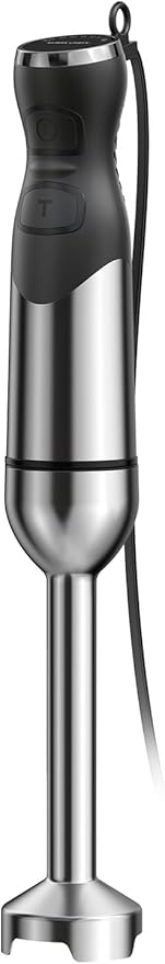 1000W Immersion Blender Handheld – 25-Speed, Stainless Steel, Hand Blender, Corded Hand Mixer with Heavy-Duty Copper Brushless Motor (Silver)