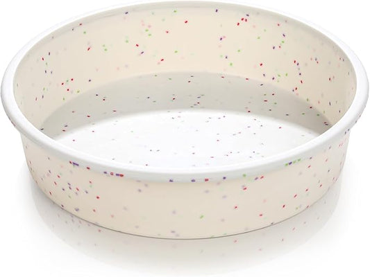 Vinino 10 Inch Silicone Round Cake Pan with Metal Reinforced Frame, Nonstick Silicone Springform Pan for Baking Suitable for Making Layers, Cheese & Chocolate Cakes