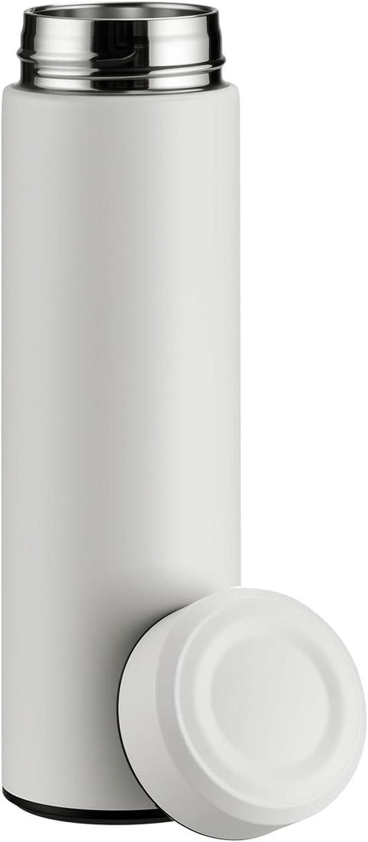PARACITY Insulated Water Bottle, 15 oz Stainless Steel Water Bottles, Double Wall Vacuum Hot Drinks Insulated bottle, Metal Water Bottle Keeps Hot for 12 Hrs, Cold for 24 Hrs, for Coffee, Tea (white)