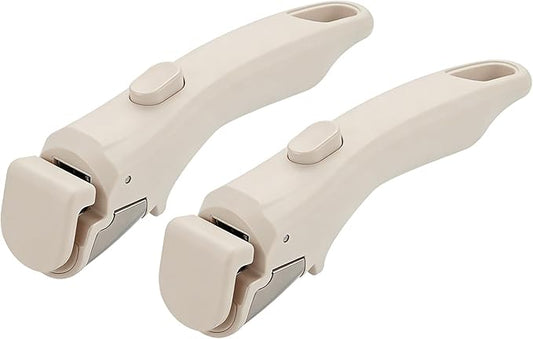 Removable Handle Ivory White, Detachable Handle for Pots and Pans, Universal Cookware Handles, Compatible with Thin Edge Cookware, 2 Pack