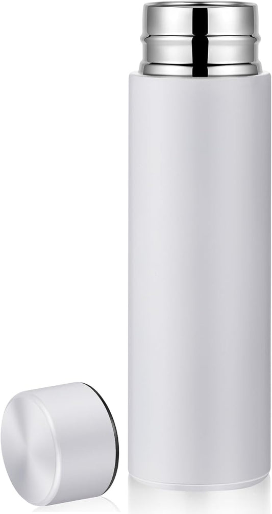 Irenare 5oz Mini Water Bottle Mini Insulated Stainless Steel Bottle Purse Water Bottle Cute Leak Proof Flask Keeps Drink Cold and Hot for Purse Women(White,1 Piece)