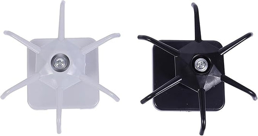 Beaupretty Punchless Kitchen Utensil Hooks Set, 2pcs Spatula and Spoon Wall Organizer Hooks, Black and Gray-White, Self-Adhesive Storage Holder for Kitchen Wall Mount