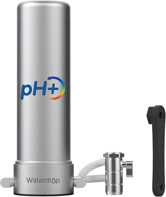 Waterdrop CTF-04 Alkaline Water Filter for Sink Faucet, NSF/ANSI 42 Certified Countertop Water Filter System, 5-Stage Stainless Steel Faucet, Reduces 99% Chlorine, 8000 Gallons, 1 Filter