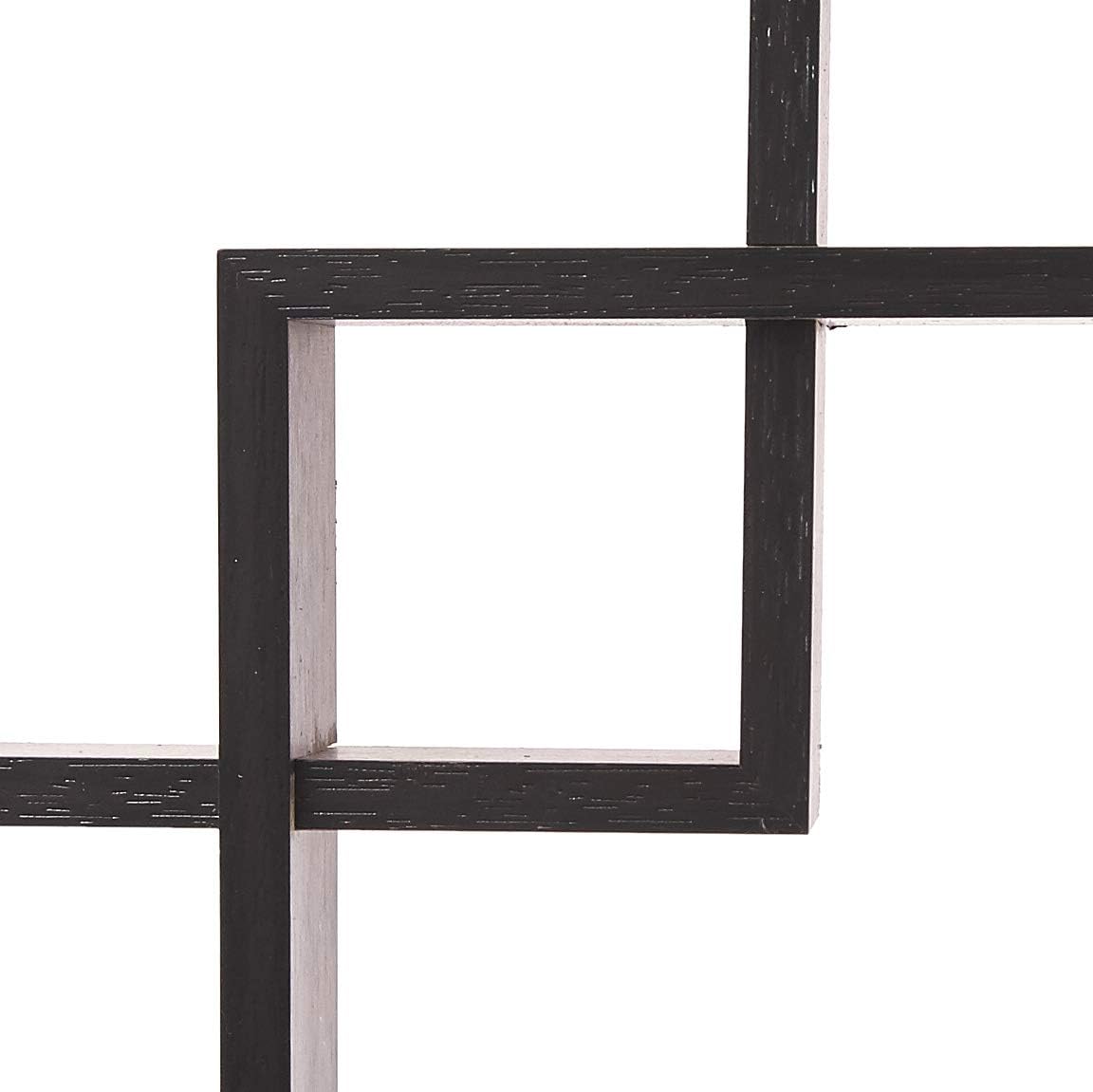 Greenco 4 Cube Intersecting, Easy-to-Assemble Floating Wall Mount Shelves for Bedrooms and Living Rooms - Walls Shelving for Living Room - Wall Mounted Shelves - Espresso Finish