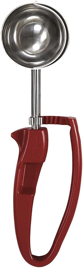 Zeroll 2024 Universal Standard Length EZ Disher Food Portion Control Scoop Designed for Right or Left Hand Use Dishwasher Safe NSF Approved, 2-Inch, Red