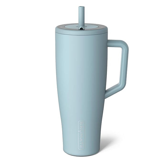 BrüMate Era 40 oz Tumbler with Handle and Straw | 100% Leakproof Insulated Water Bottle Tumbler with Lid and Flexible SoftSip Straw | Made of Stainless Steel | Cup Holder Friendly | 40oz (Mist)