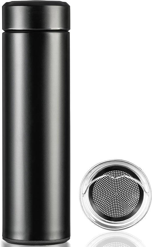 PARACITY Insulated Water Bottle, 17 oz Stainless Steel Water Bottles, Double Wall Vacuum for Hot Drinks, Metal Water Bottle Keeps Hot for 12 Hrs, Cold for 24 Hrs, for Coffee, Tea