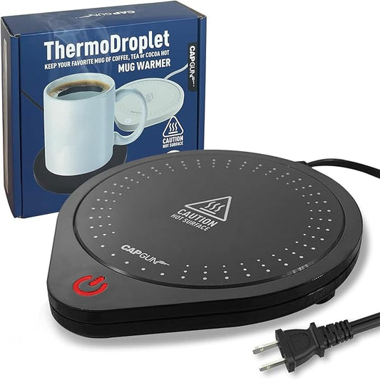 25W Electric Candle Warmer for Coffee Mugs, 75℃ Heating & Auto Shut-Off, Spill-Proof Desk Warmer for Beverages (Black)