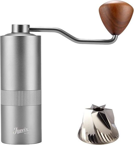 Novaɑ Manual Coffee Grinder,CNC Stainless Steel Hexagonal-star Conical Burr Coffee Grinder,Internal Adjustable Setting,Positioning,Lightweight Grinder Setting For Camping/Travel/Home
