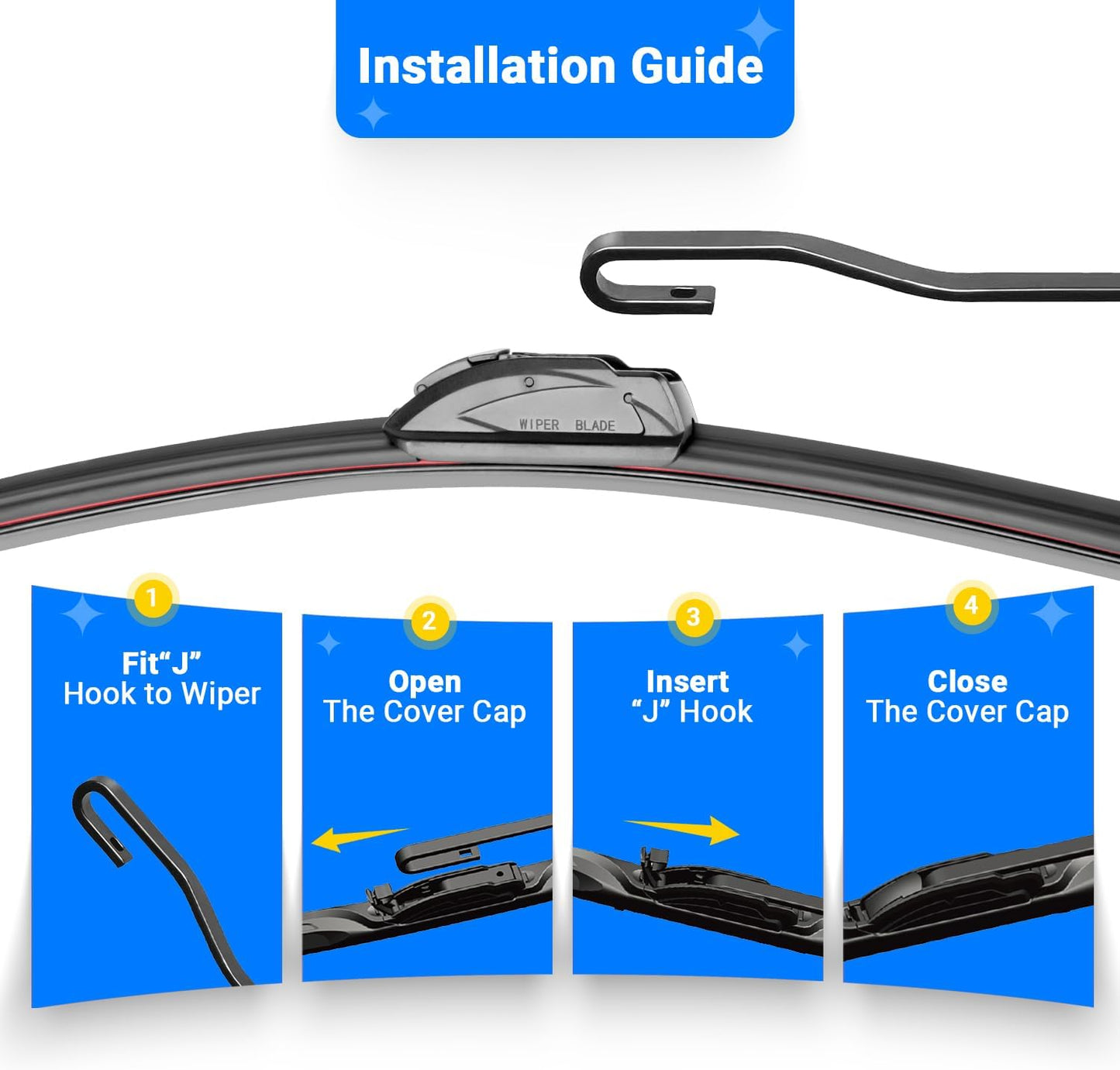 Windshield Wiper Blades Replacement for 2006 2007 2008 2009 2010 Hummer H3 Original Factory Quality Front Rear Wipers Blade Set for My Car - 17" 16" 10" (Pack of 3)