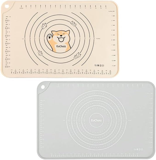 2 Pack Silicone Pastry Mat 24"*16" Extra Thick Non Stick Baking Mat