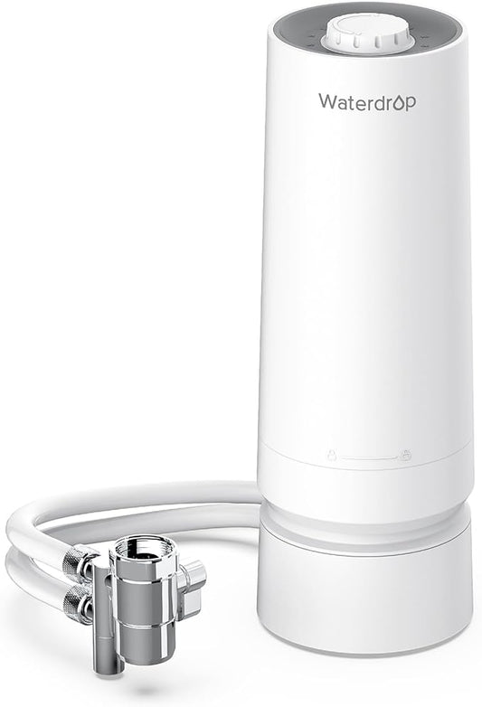Waterdrop CTF-06 Water Filter for Sink Faucet, Countertop Water Filter System and Filter Life Reminder, Reduces Heavy Metals, Bad Odor, and 99% Chlorine, 4000 Gallons, 1 Filter