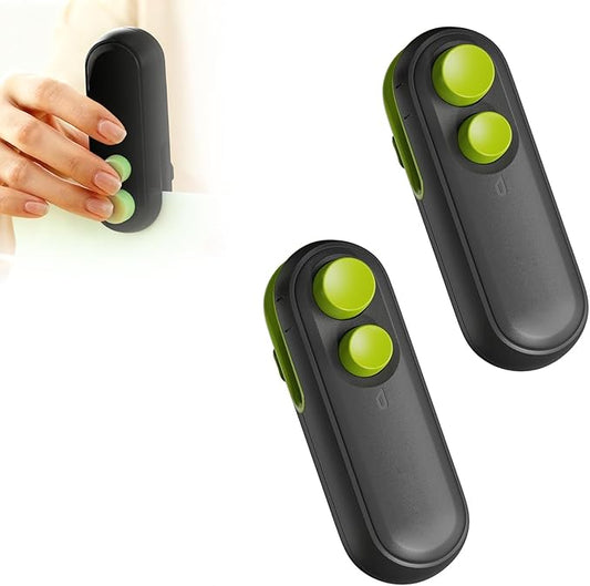 Mini Bag Sealer, Upgraded 2 in 1 Mini Bag Sealer with Cutter and Magnet, Magnetic Portable Plastic Bag Sealer for Snacks, Chips, Food Freshness Storage (2, Black)