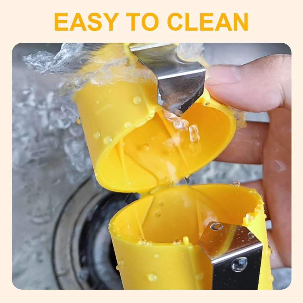 Stainless Steel Egg Shell Opener, 2025 New Egg Shell Cutter Egg Shell Separator for Raw Eggs Gadgets, Multifunctional Egg Cutter Egg Cracker Separator for Home Kitchen (Yellow Red Pink 2)