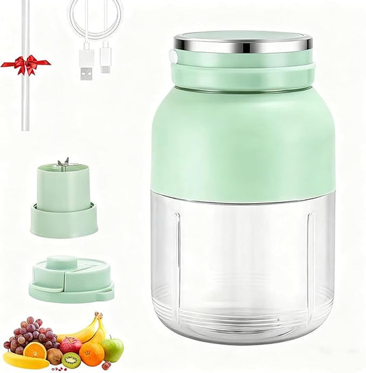 Blender Mini Japan, 28/37fl Oz Hand Blender, Leak Proof Design No Filter Required | Wireless | One Cup with Double Lid, USB-C Rechargeable, for Smoothies, Shakes (1pc A, 28fl Oz)