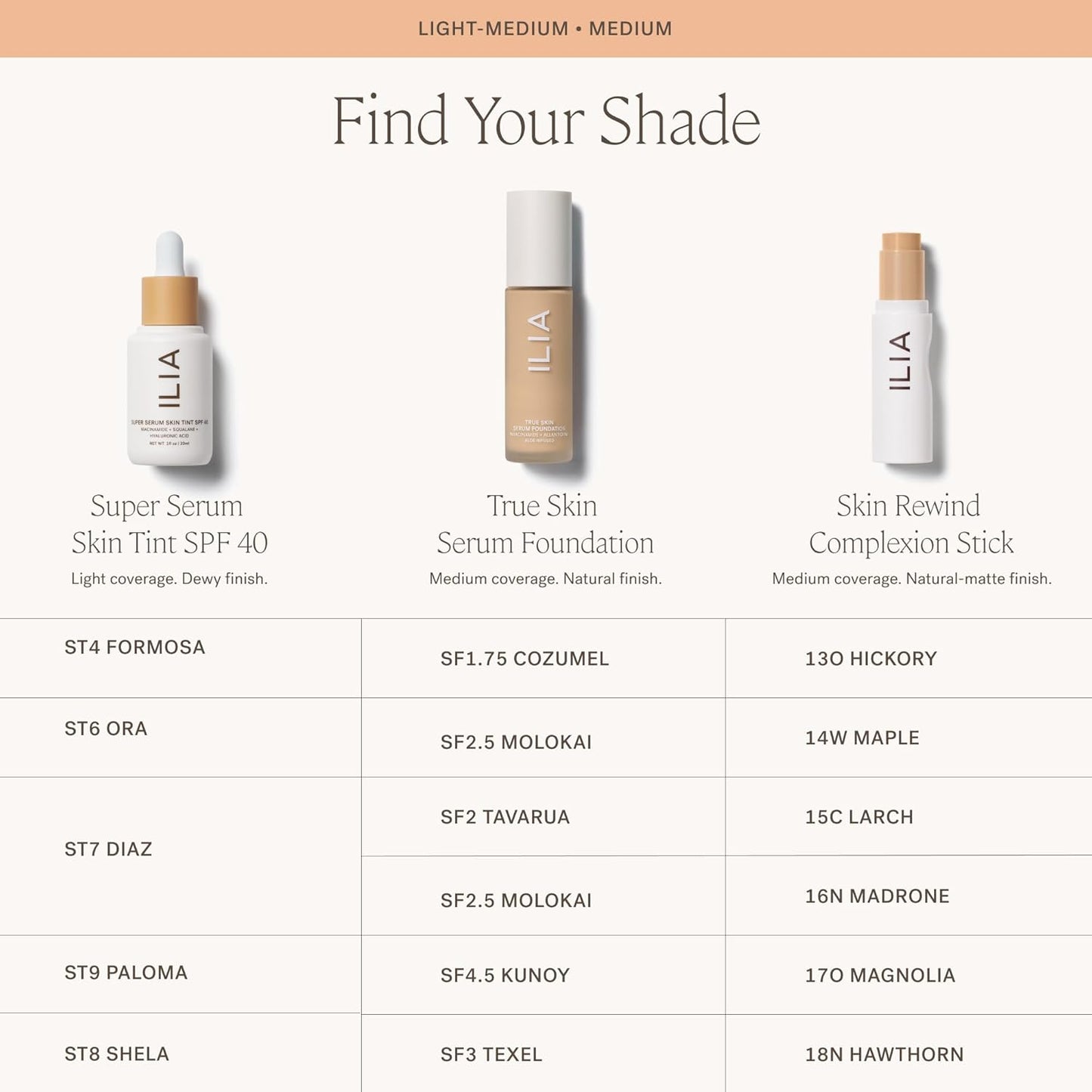 ILIA - Skin Rewind Complexion Stick - Foundation + Concealer + Skincare | Non-Toxic, Vegan, Cruelty-Free, Clean Makeup (14W - Maple, 0.35 oz | 10 g)