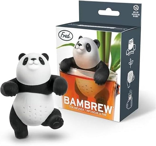 Genuine Fred BAMBREW Tea Infuser Cute Panda Design- For Loose Leaf Tea Flexible, Easy to Clean Silicone Fun Gift for Tea Lovers Clever Kitchen Gadget