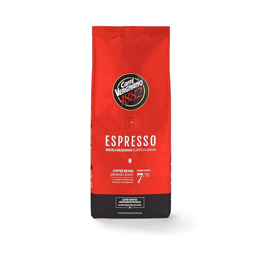 Caffe Vergnano Espresso Coffee Beans Whole, 1.1lb bag - Medium Roast Arabica Robusta Coffee Beans, Chocolate & Caramel Notes - Perfect for Espresso Machine, Moka Pot, French Press, Drip Coffee Maker