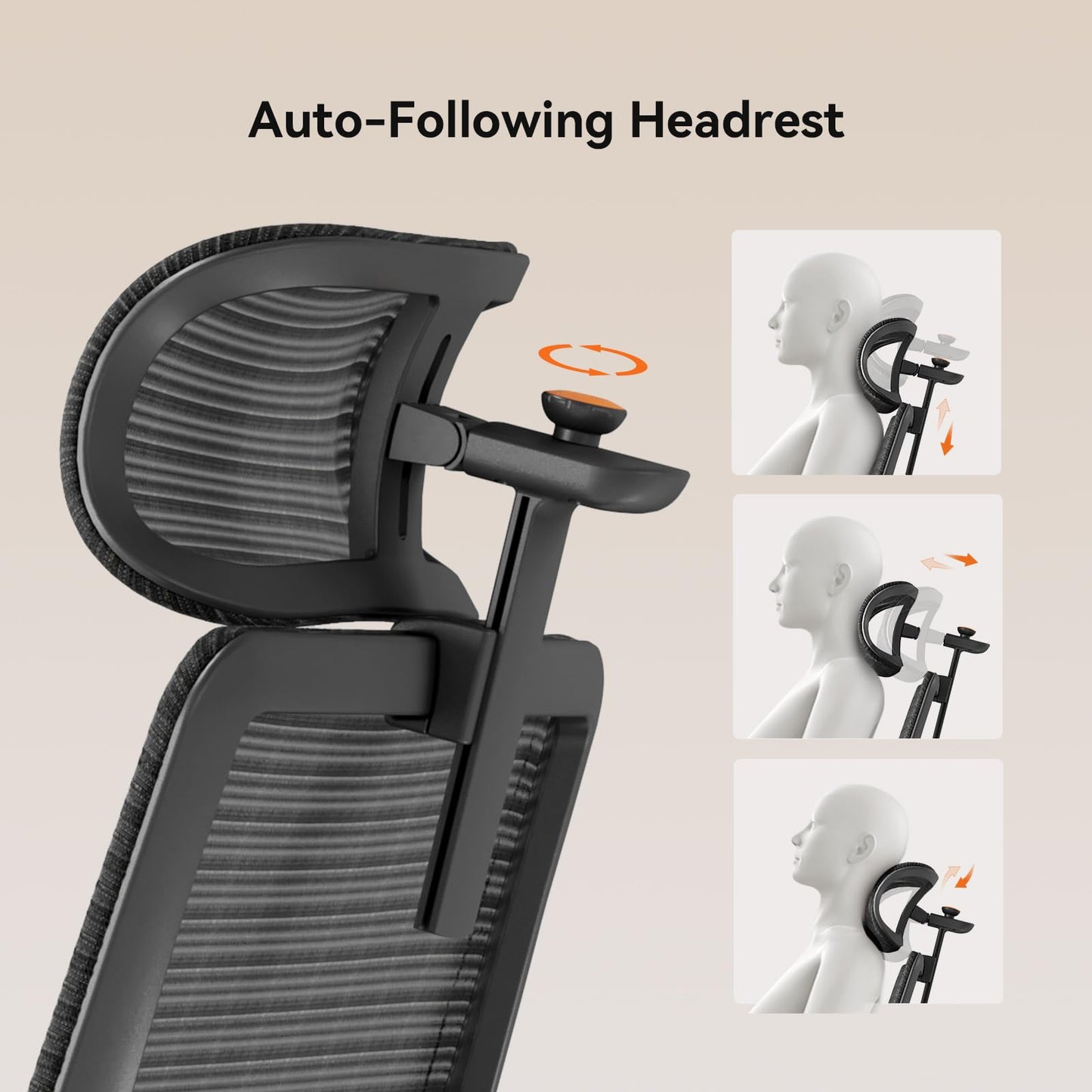 Newtral Office Chair Ergonomic with Footrest, Auto-Following Lumbar Support, High Back Desk Chair with 4D Armrest,136° Tilt Lock, Adjustable Seat Depth & Height (Supreme with Laptop Tray, Black)