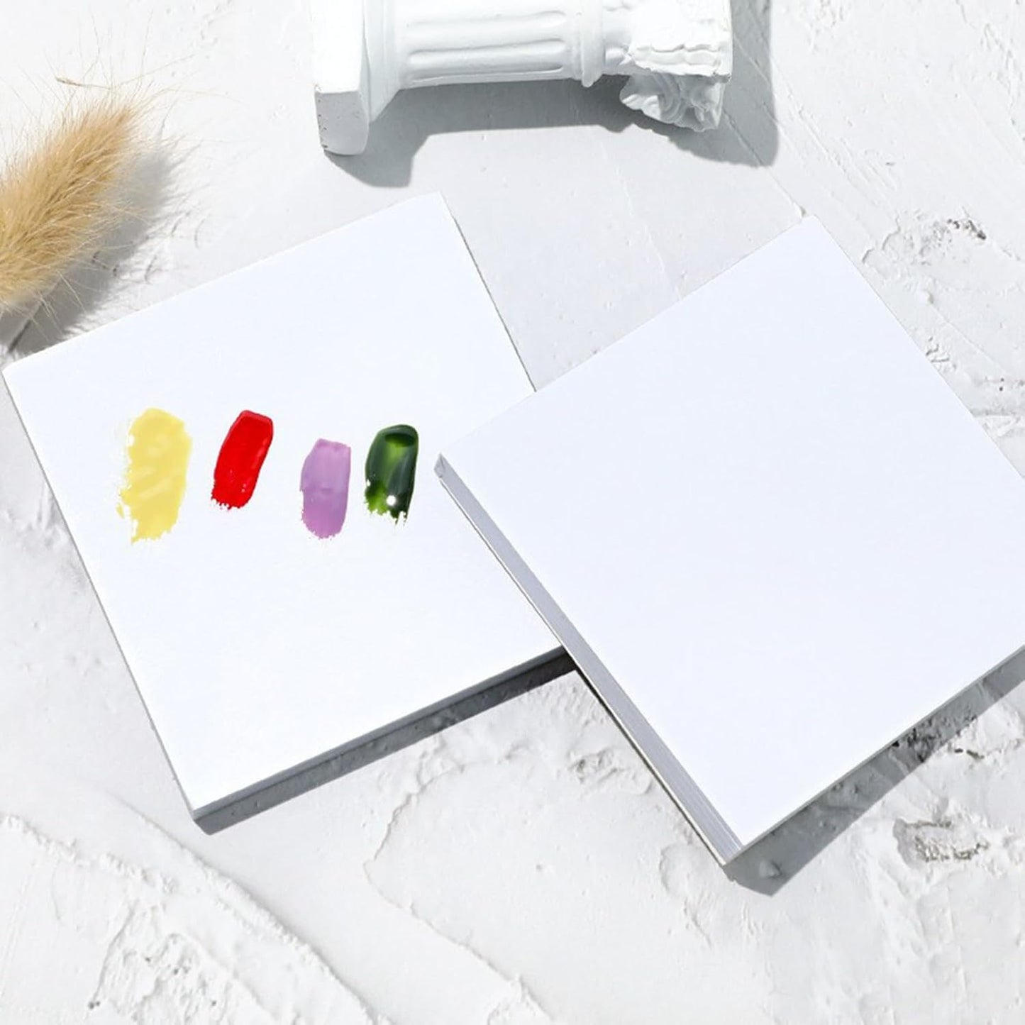 50 Sheets Disposable Nail Polish Palette Paper Nail Art Mixing Palette Papers Portable Waterproof Nail Art Makeup Palette Nail Gel Mixing Tool with Nail Palette Stirring Rod (50pcs)