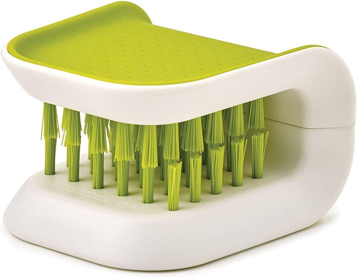 2Pcs Knife Cleaner Blade Brush Green Cutlery Cleaner Brush Bristle Scrub for Kitchen Washing Non-Slip by Lucky Shop1234 (Green, 2pcs)