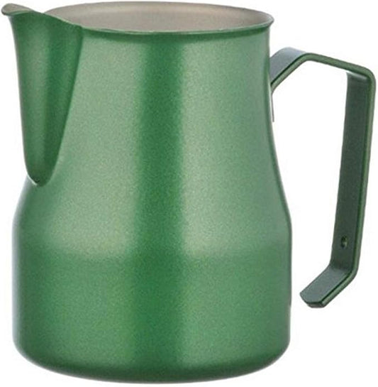 Motta Stainless Steel Professional Milk Pitcher, Green, 17 Fl. Oz