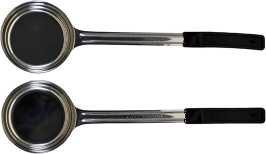 6 Ounce Solid Stainless Steel Portion Control Ladle Spoon for Measuring and Serving; Commercial Grade Serving Scoops [Pack of 2]