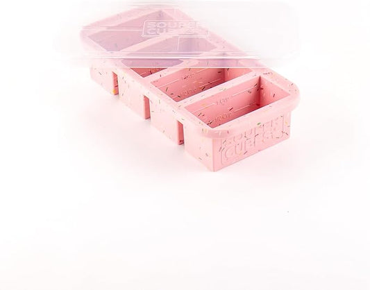 Souper Cubes 1 Cup Silicone Freezer Molds - Soup Cubes Perfect for Storing Broth, Rice, Leftovers and More - Silicone Freezer Trays with Lids for Meal Prep - Cotton Candy - 1-Pack