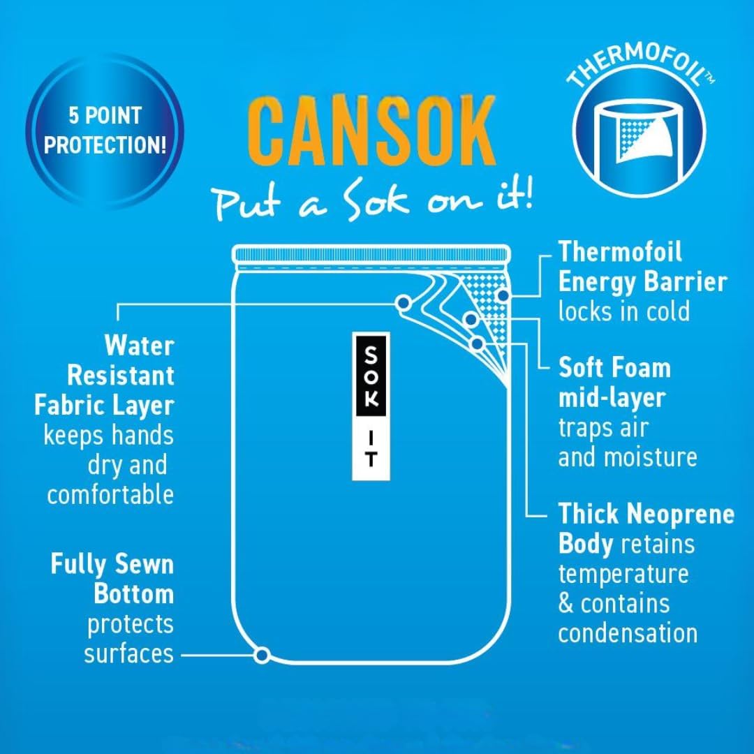 Sok It CanSok Sleeve for Beer & Soda Insulated Neoprene Cover (Vintage Baubles, 12oz Can Sleeve)