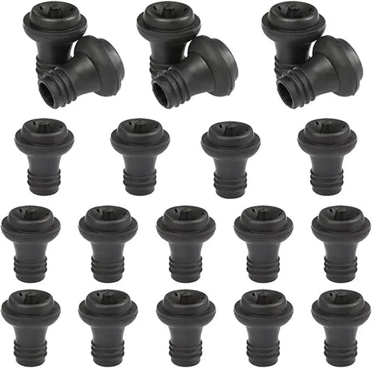 Wine Stoppers 30pcs Black Wine Stoppers - Vacuum Reusable Leak-Proof for Most Pumps