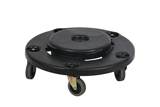 18" Trash Can Dolly with Wheels Black for 32 gal and 20 44 55 gal Brute Containers