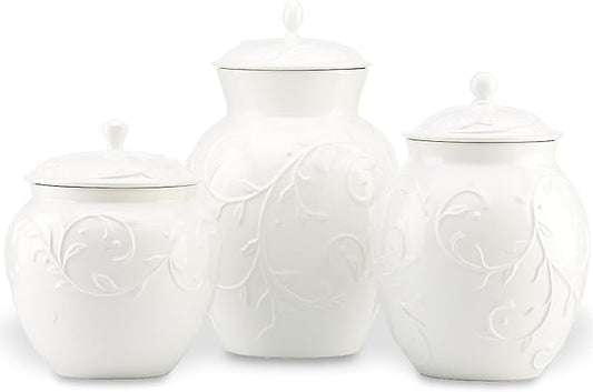 Lenox 826014 Opal Innocence Carved 3-Piece Canister Set
