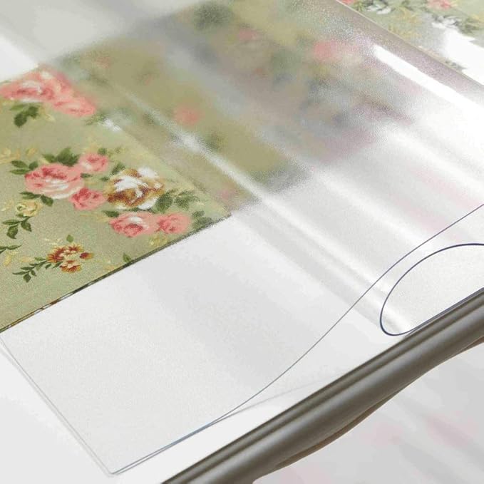 NECAUX Custom 14 x 48 Inch Frosted Desk Cover Protector, 1.5mm Thick Plastic Table Pad, Table Protector for Office Computer Writing Desk, Sofa Table, Media Stand, Coffee Table