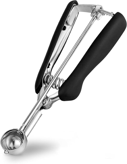 Extra Small Cookie Scoop 1 tsp, Professional Stainless Steel Tiny Ice Cream Scoop 25mm, Melon Baller Scoop Good Soft Grips, Quick Trigger Release